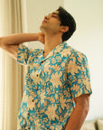 Azure Botanica Oversized Hawaiian Collar Shirt