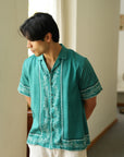 Midnight Monarch Green Relaxed Fit  Collar Shirt