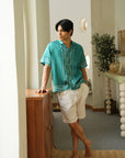Midnight Monarch Green Relaxed Fit  Collar Shirt