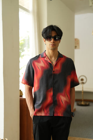 Majestic Blaze Relaxed Fit Cuban  Shirt
