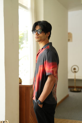Majestic Blaze Relaxed Fit Cuban  Shirt