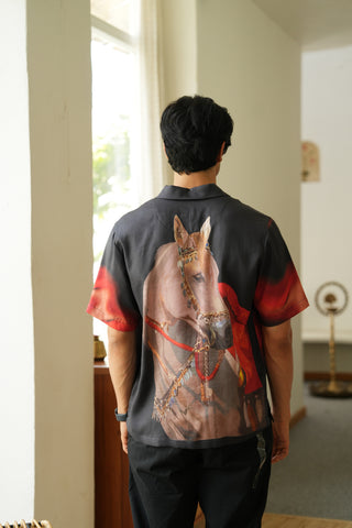 Majestic Blaze Relaxed Fit Cuban  Shirt