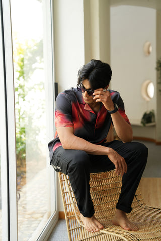 Majestic Blaze Relaxed Fit Cuban  Shirt