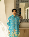 Aqua Blossom Ganganagery Kurta