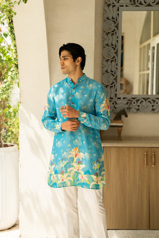 Aqua Blossom Ganganagery Kurta