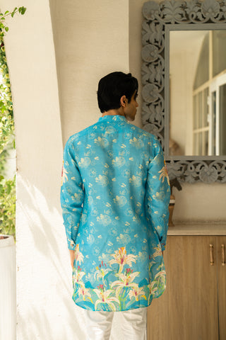 Aqua Blossom Ganganagery Kurta