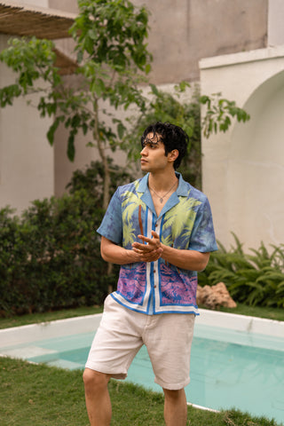 Coastal Breeze Relaxed Fit Cuban Shirt