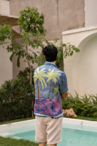 Coastal Breeze Relaxed Fit Cuban Shirt