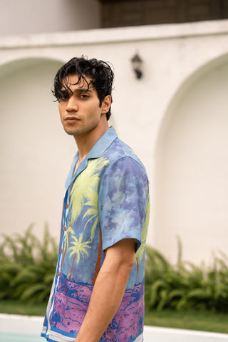 Coastal Breeze Relaxed Fit Cuban Shirt