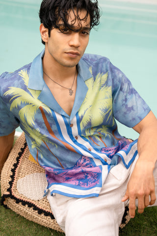 Coastal Breeze Relaxed Fit Cuban Shirt