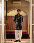 Bird Branch Blue Ganganery Kurta