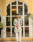 Spring Bloom Blue Ganganagry Kurta