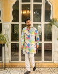 Spring Bloom Blue Ganganagry Kurta