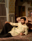 Bird Branch Cream Ganganery Kurta
