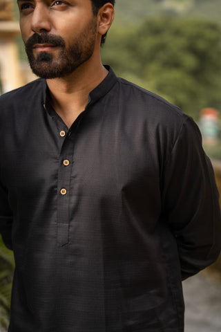 Black Terrain Mandarin Cord Set