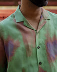 Abstract Ombre Olive Green Oversized Shirt