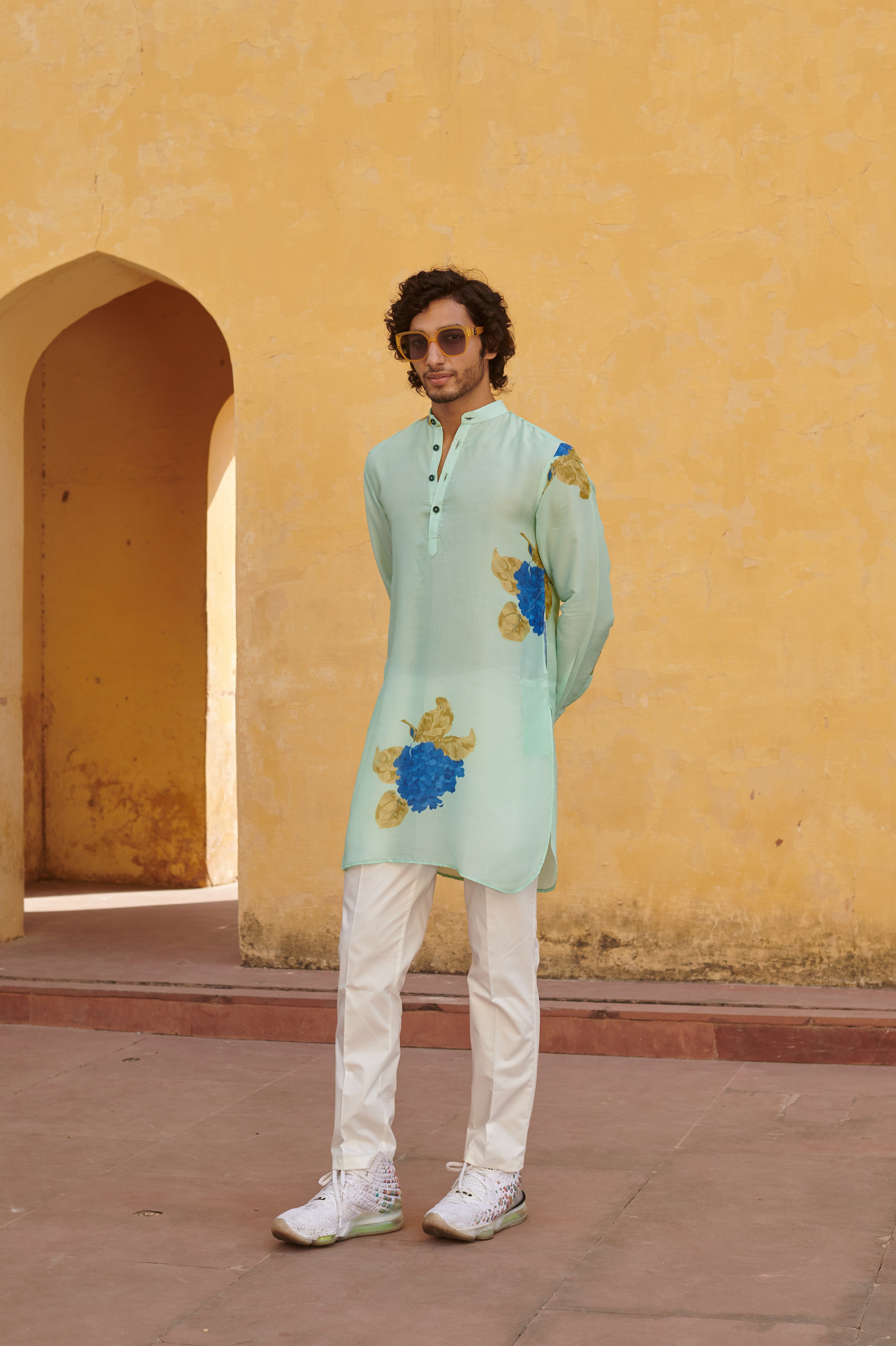 Freesia Blue Ganganagery Kurta