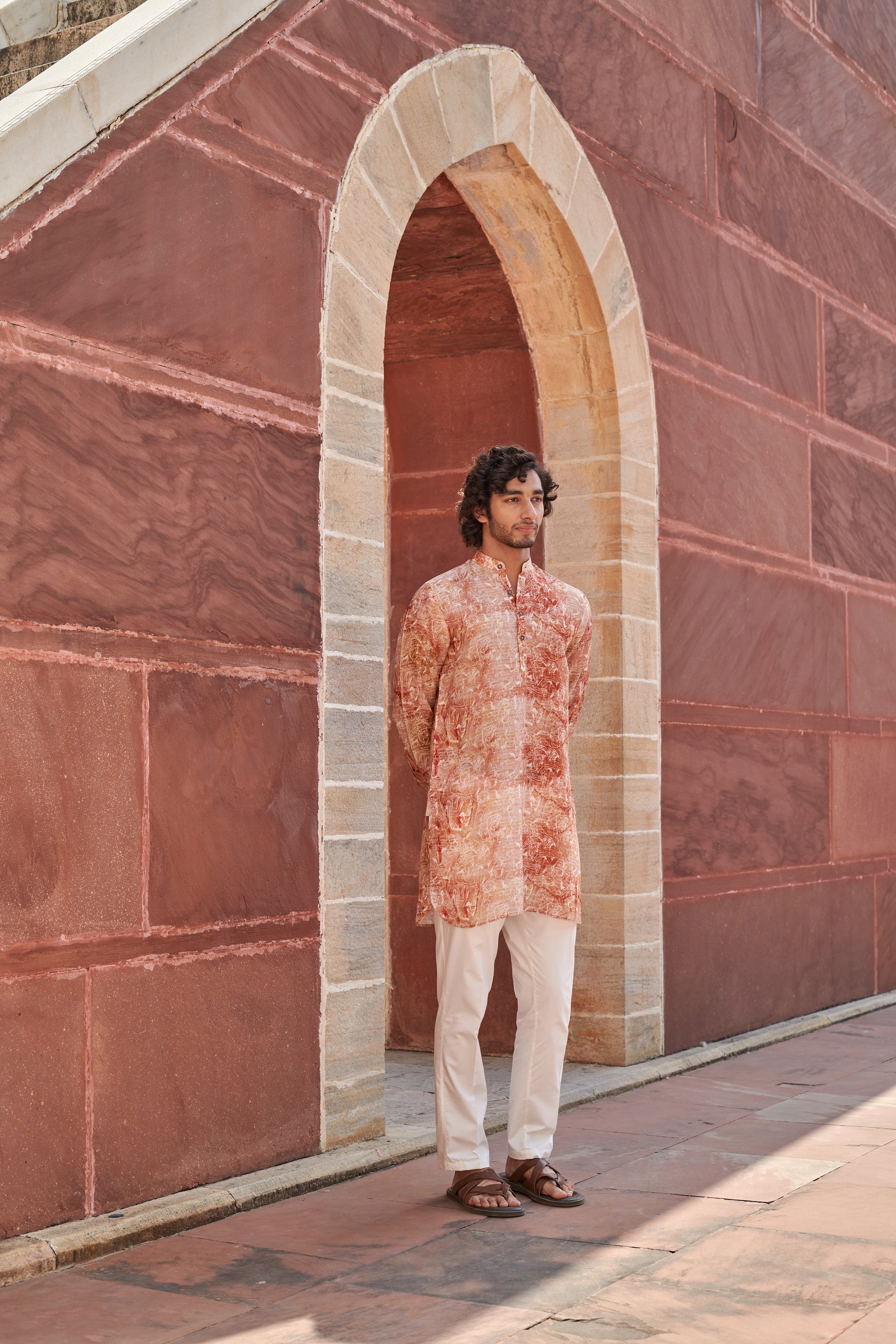 Khajuraho Orange Ganganagery Kurta
