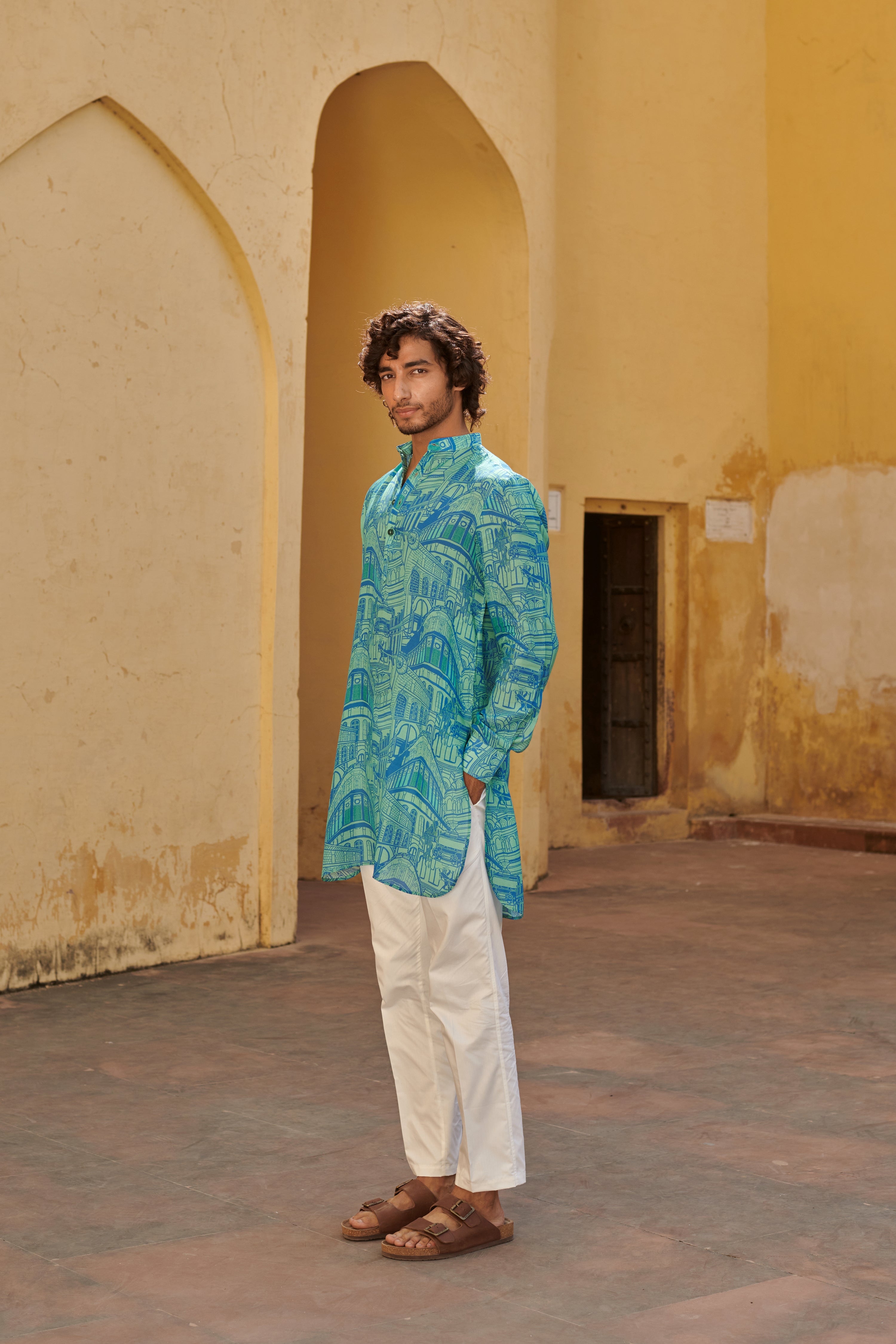 Rampuria Haveli Seagreen Ganganagery Kurta