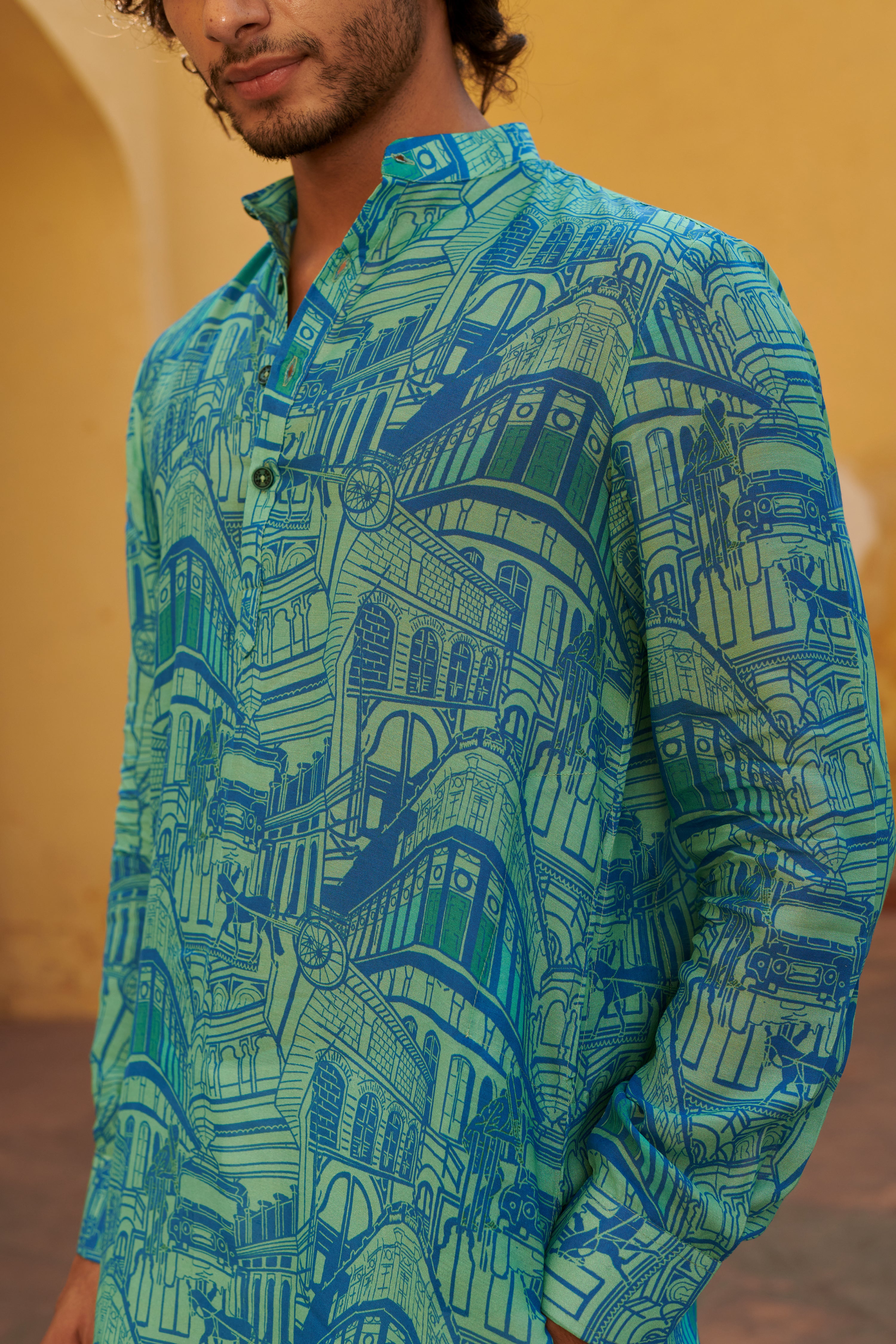 Rampuria Haveli Seagreen Ganganagery Kurta