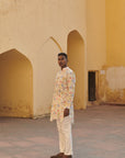 Crewel Cream Ganganagery Kurta