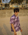 Violet Storm Relaxed Fit Cuban  Shirt