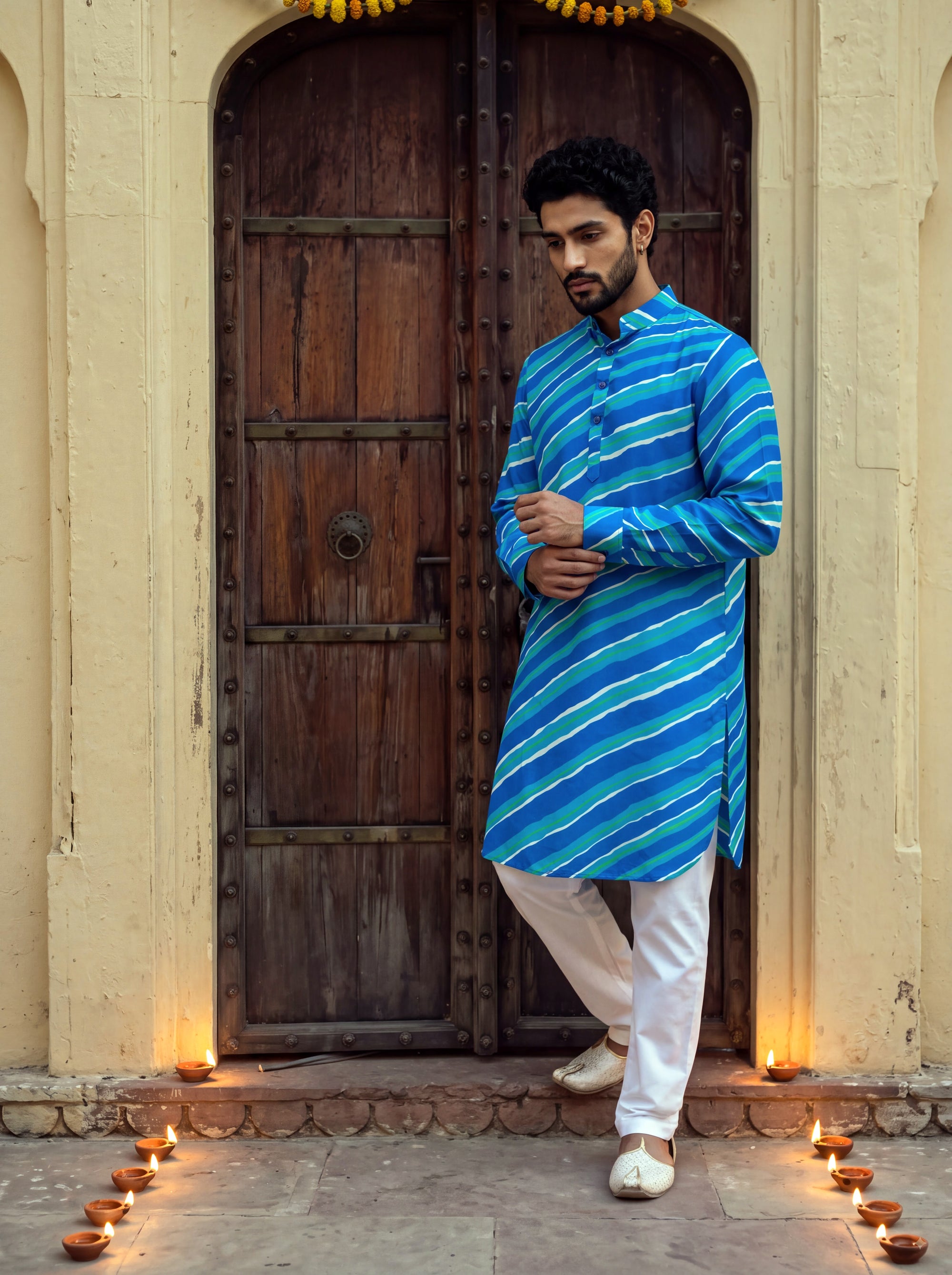 Blue Breeze Leheriya Ganganagery Kurta
