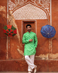 Green Wave Leheriya Ganganagery Kurta