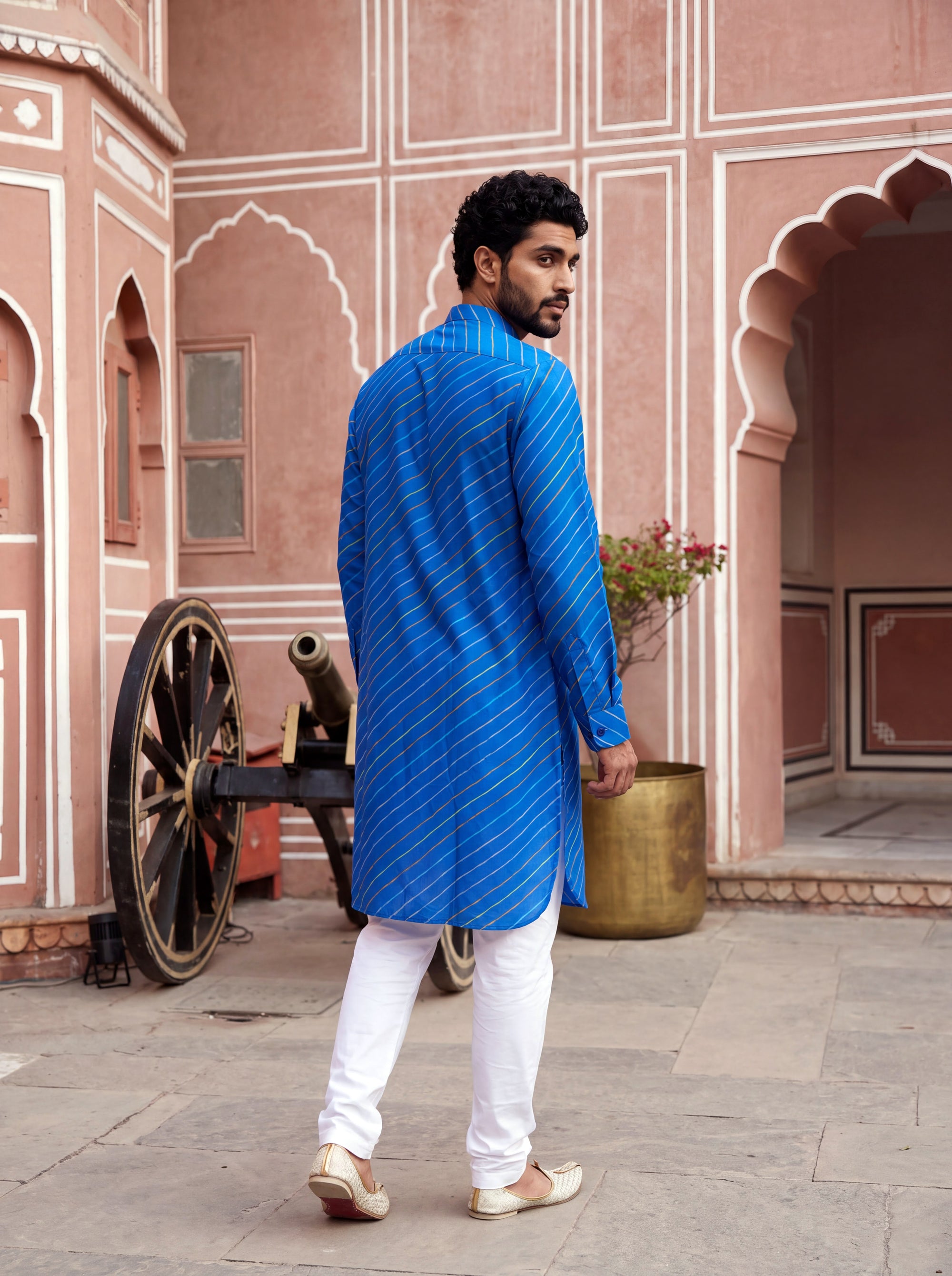 Blue Wave Leheriya Ganganagery Kurta