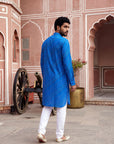Blue Wave Leheriya Ganganagery Kurta