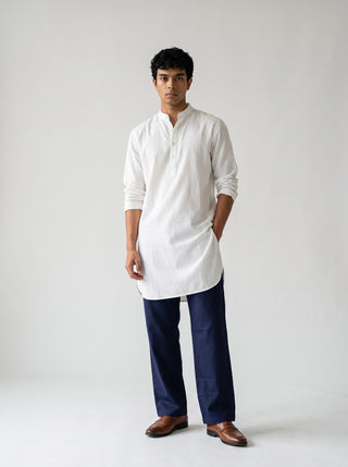 Navy Blue Relaxed Fit Drawstring Pants