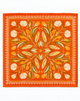 Orange Botanical Bloom Pocket Square