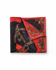 Royal Black Stallion Printed Pocket Square