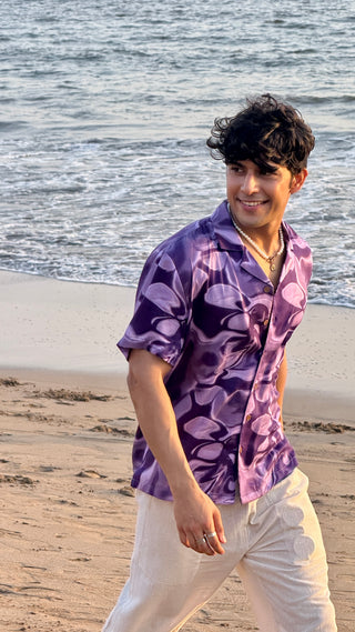 Electric Mirage Flow Relaxed Fit Cuban  Shirt