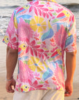 Birdsong Bliss Relaxed Fit Cuban Collar Shirt