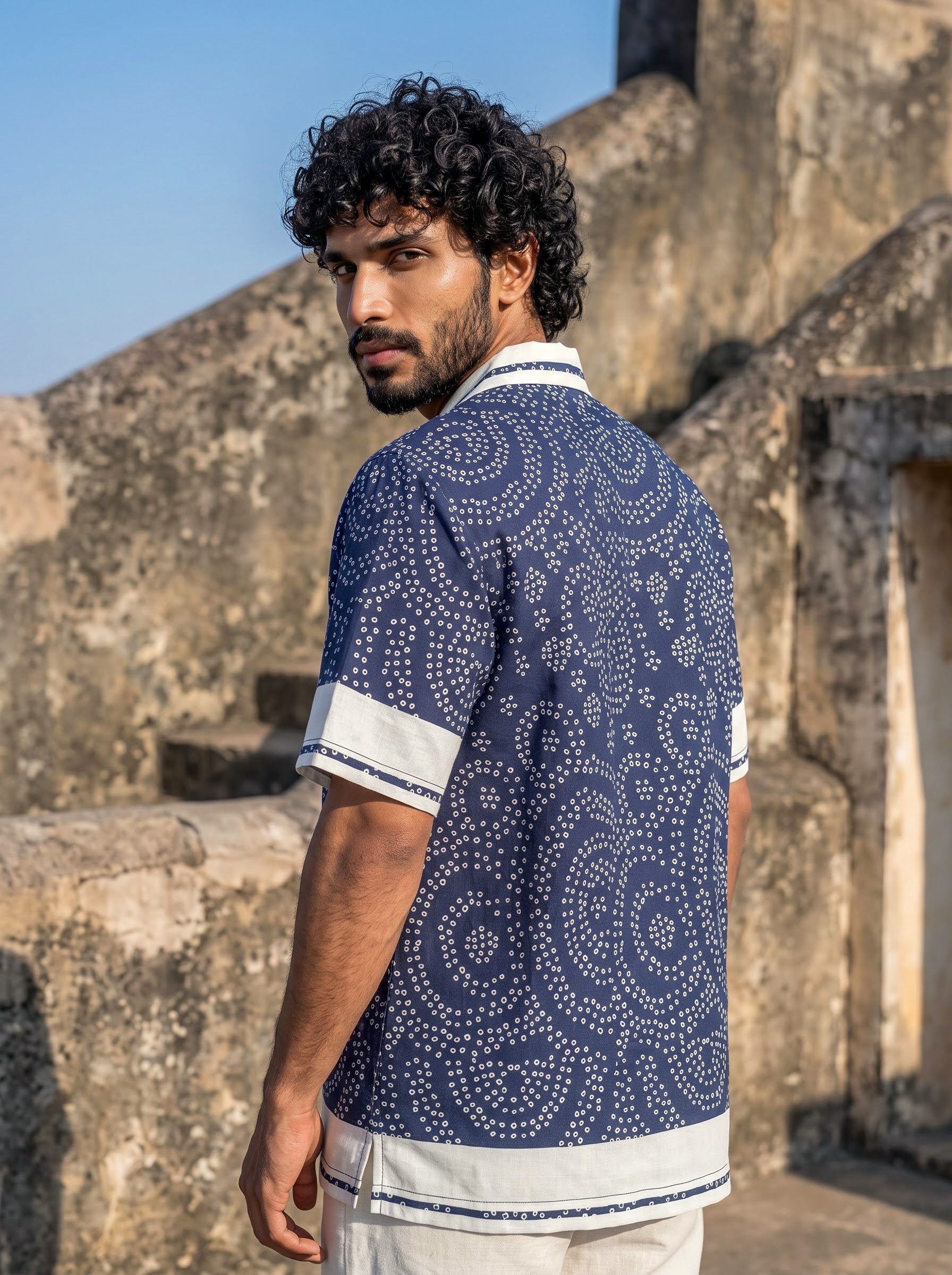 Palace Blue Relaxed Fit Cuban Shirt