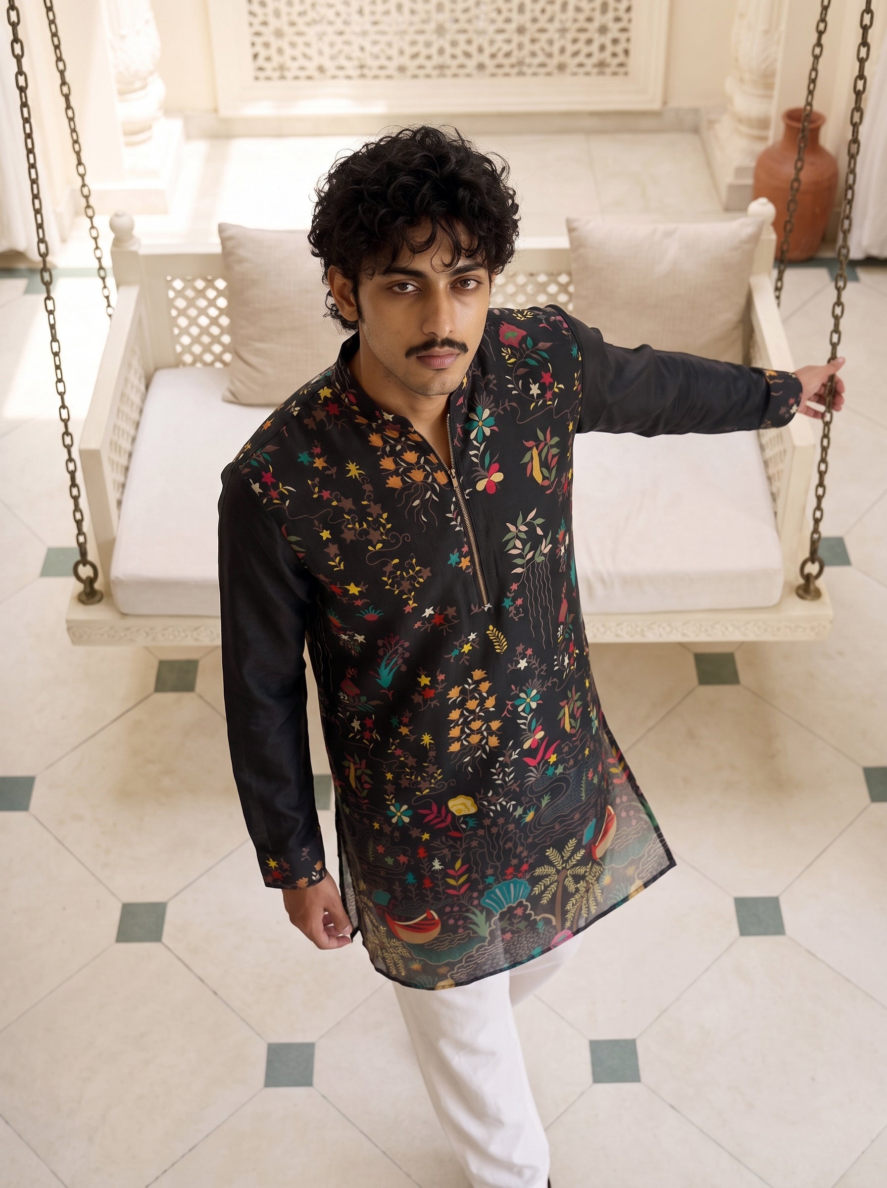 Noir Paradise Zipper Kurta