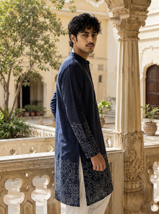 Black Bandhani Zipper Kurta