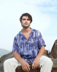 Khajuraho abstract blue Oversize Shirt