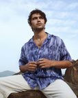 Khajuraho abstract blue Oversize Shirt