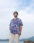 Khajuraho abstract blue Oversize Shirt