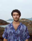 Khajuraho abstract blue Oversize Shirt