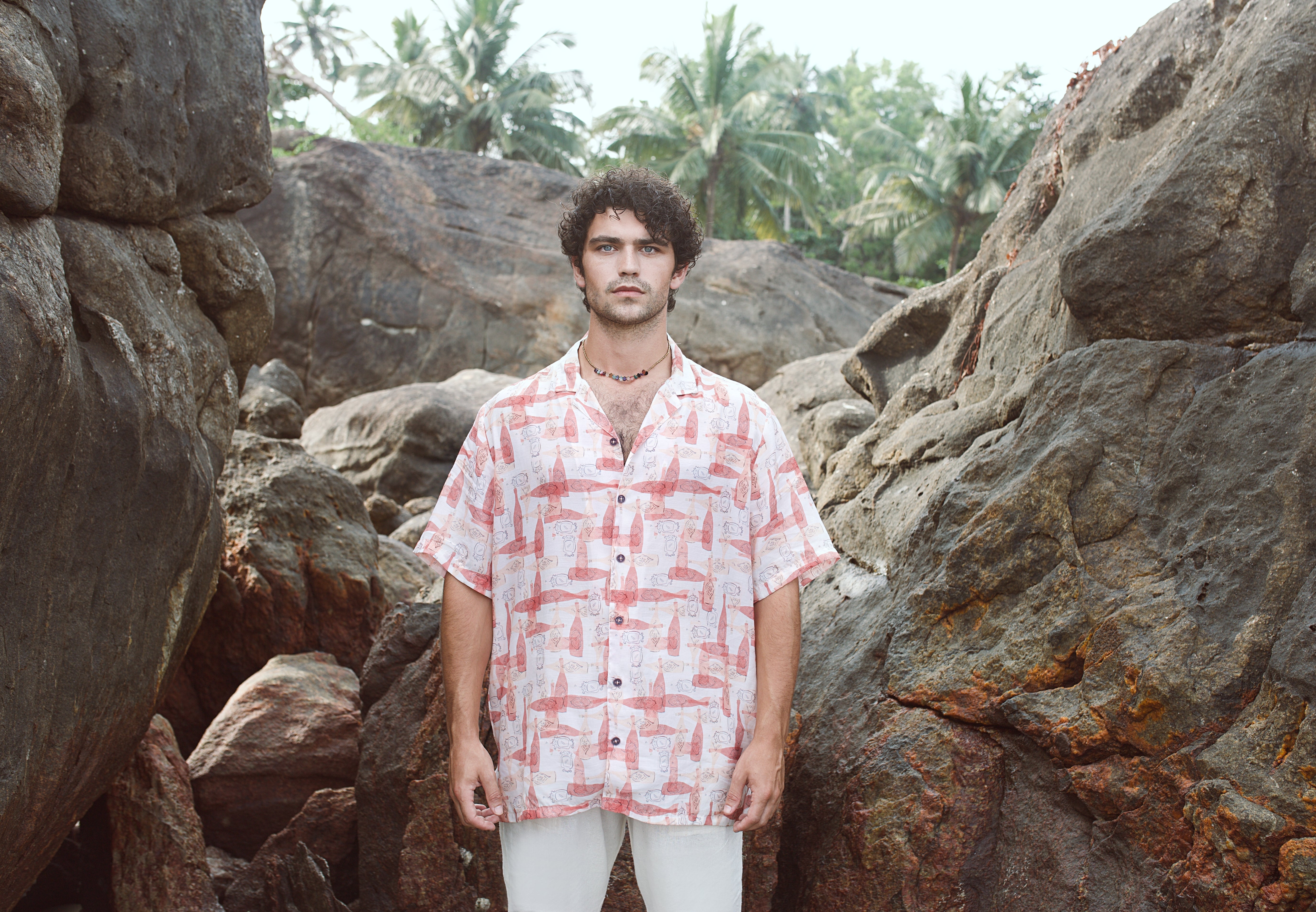 Orange Bottle Printed Oversize Shirt