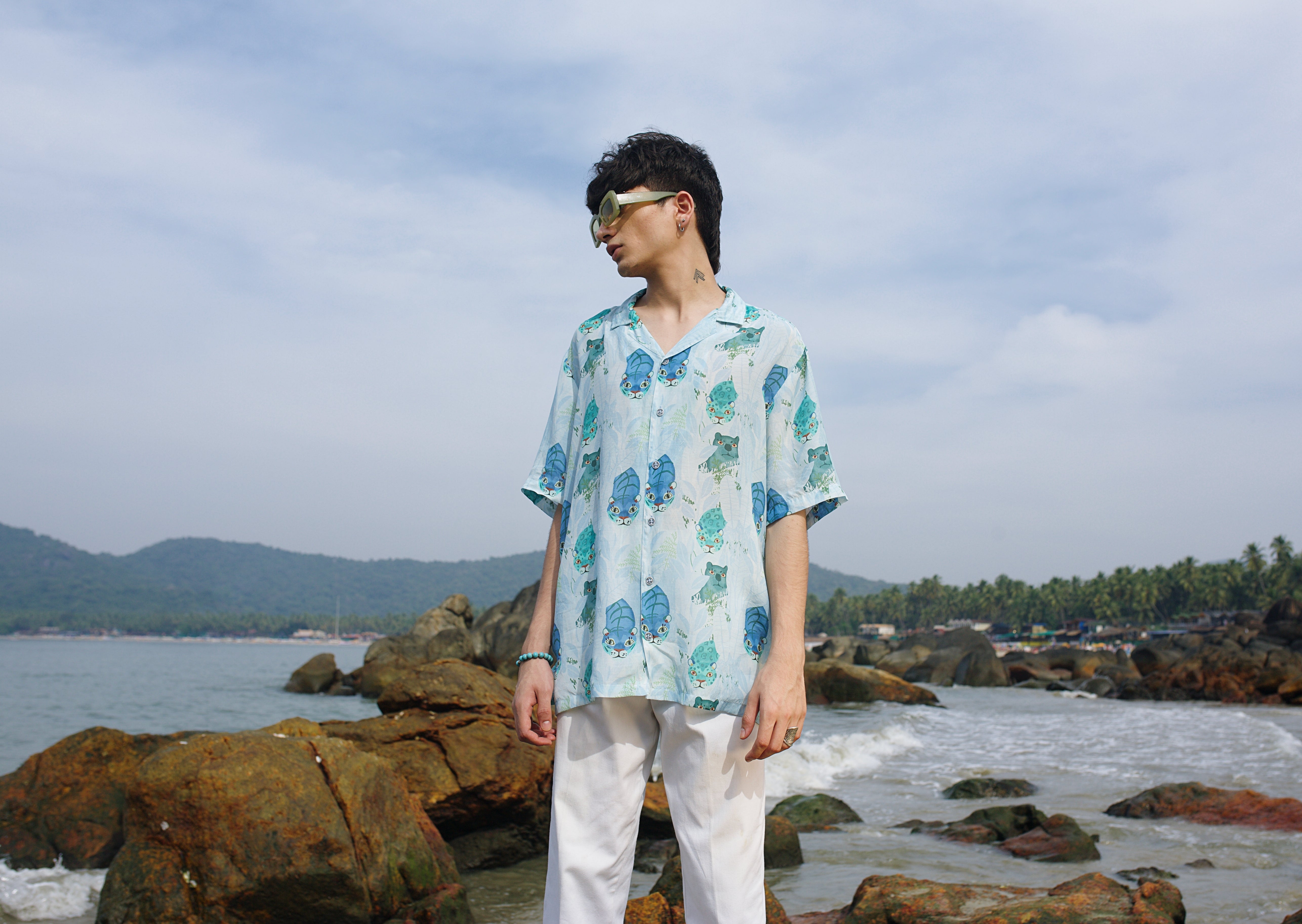 Leopard Ice White Oversize Shirt