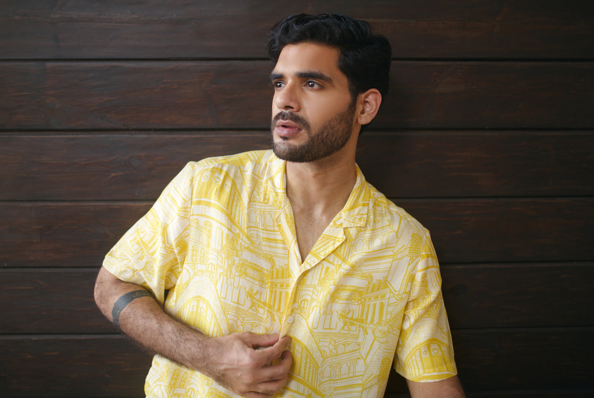 Rampuria Haveli Yellow Oversize Shirt – QB - QUINTESSENTIAL BASICS