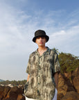 Khajuraho Abstract Dark Brown Oversize Shirt