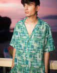 Green Bottle Printed Oversize Shirt