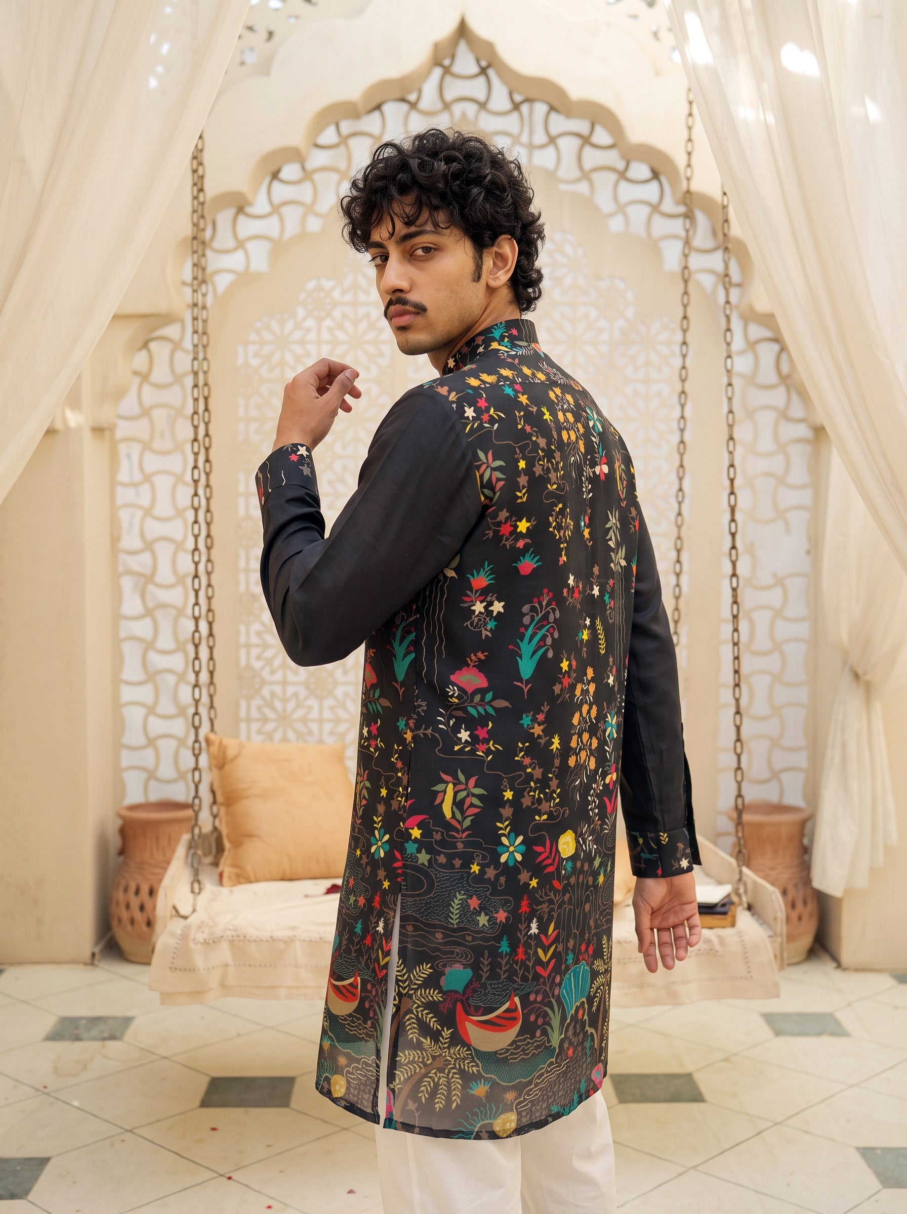 Noir Paradise Zipper Kurta