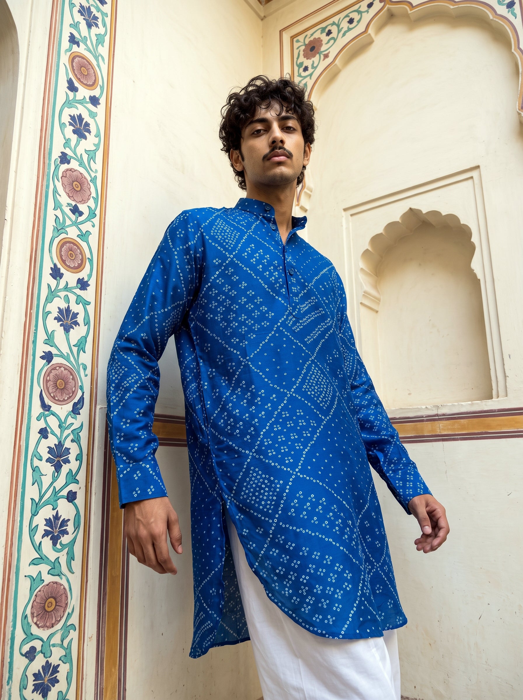 Blue Bandhani Ganganagery Kurta