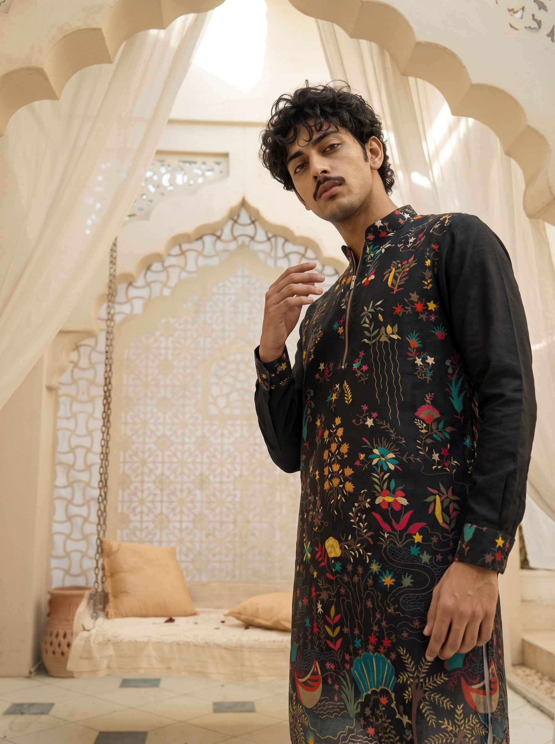 Noir Paradise Zipper Kurta